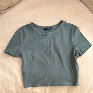 Zara Women's Blue Crop Top